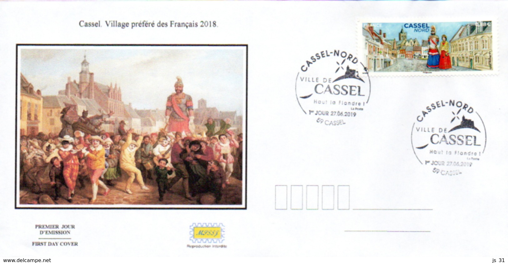 France  2019 FDC : Cassel. Obliteration 1er Jour 27/06/2019 Cassel. - 2010-2019