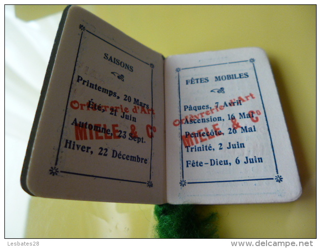 CALENDRIERS AGENDA PETIT CALENDRIER   BIJOU  1912  ORPHEVRERIE D'ART  MIELE & Cie - Tamaño Pequeño : 1901-20