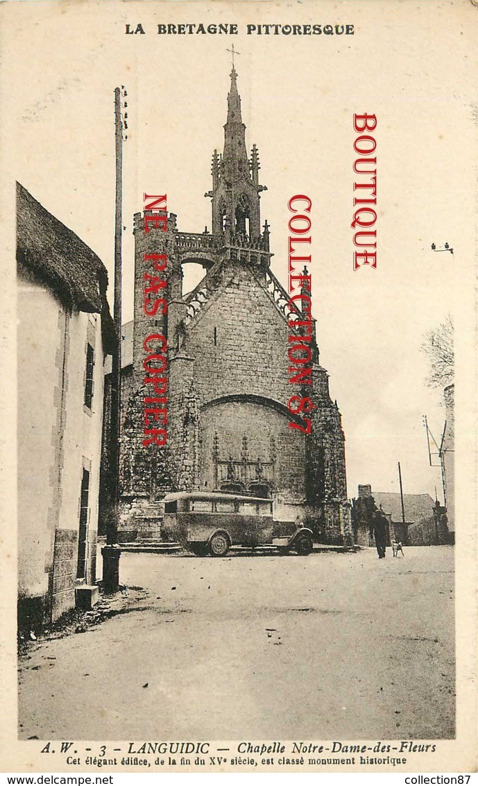 56 ☺♥♥ LANGUIDIC < VISUEL RARE < AUTOBUS Devant La CHAPELLE NOTRE DAME Des FLEURS - BUS CAR AUTOCAR - Sonstige & Ohne Zuordnung