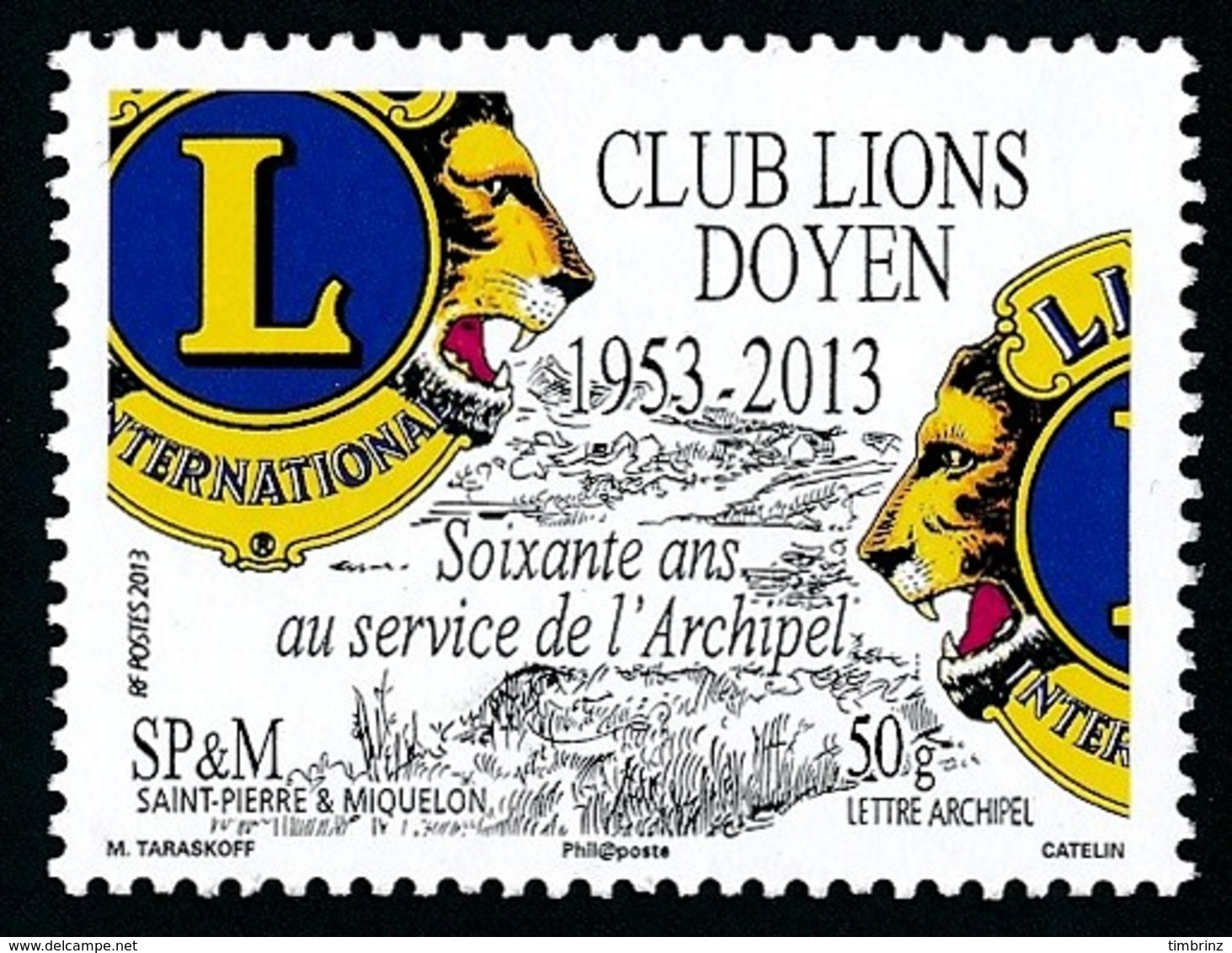 ST-PIERRE ET MIQUELON 2013 - Yv. 1088 **  - Club Lions Doyen De SPM  ..Réf.SPM11651 - Ungebraucht