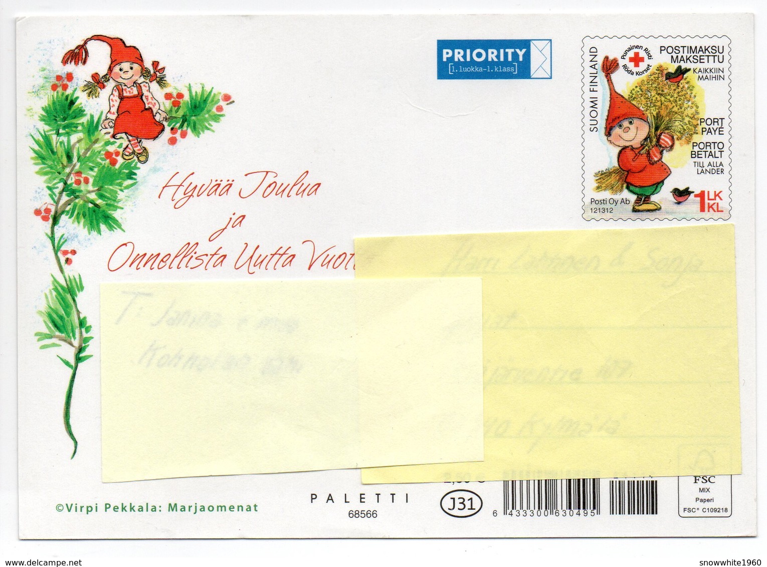 Postal Stationery RED CROSS - FINLAND - Postage Paid - GNOMES - STAMP GNOME - BIRDS / BULLFINCHES - Interi Postali