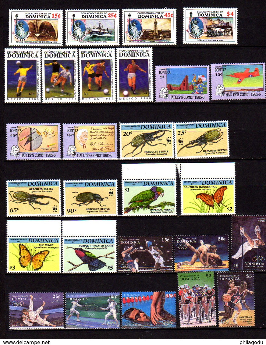 Dominique 1986-95, Insectes, Sports, Entre 886 Et 1774**, Cote 60 € - Dominique (1978-...)
