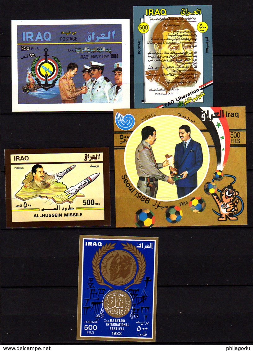 Iraq 1988, Blocs Feuillets De 1988, BF 51 A - 52 – 53 – 54 – 54 A**, Cote 68 €, - Iraq