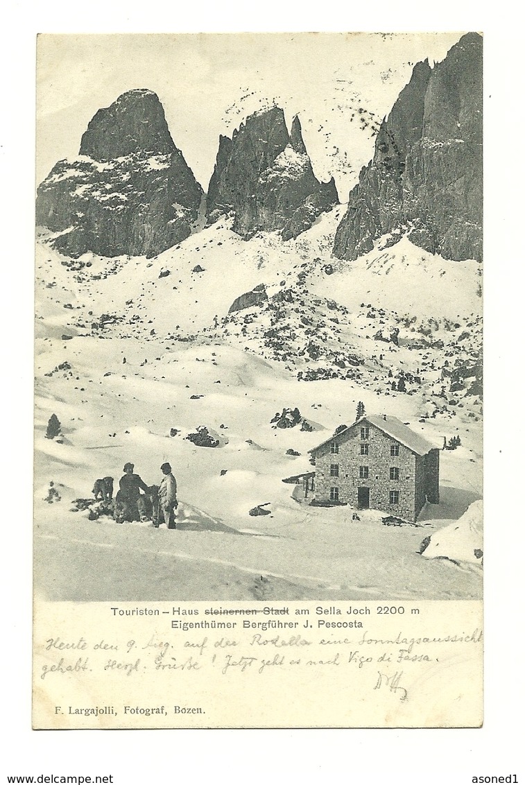 AK Sella Joch - Touristenhaus - Um 1900 - Sonstige & Ohne Zuordnung