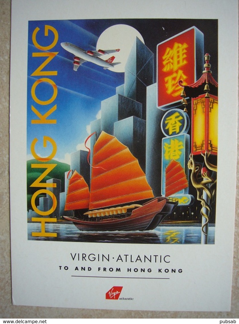 Avion / Airplane / VIRGIN ATLANTIC / Hong Kong / Advertising Card / Pub / Airline Issue - 1946-....: Ere Moderne