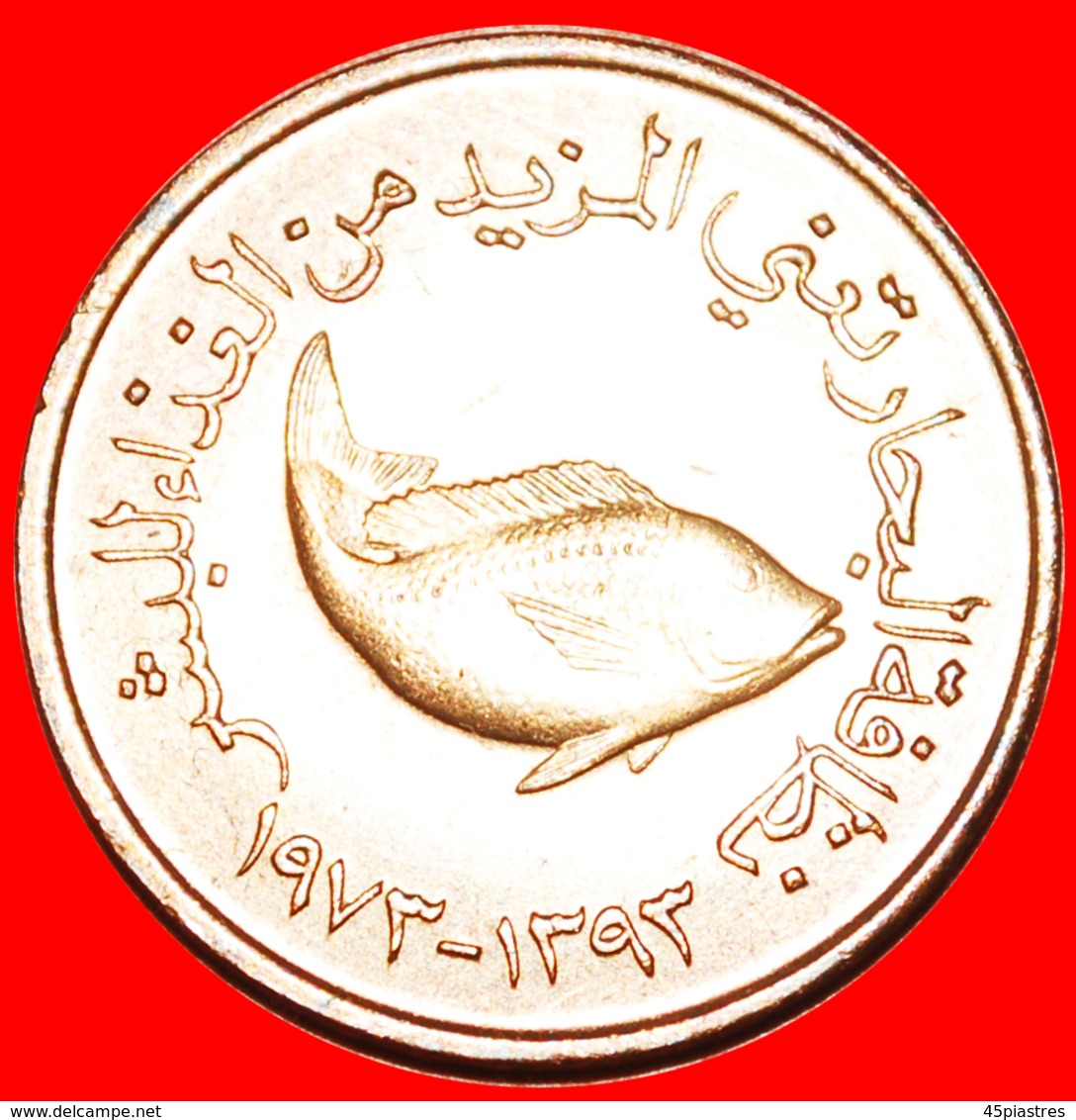 + GREAT BRITAIN: UNITED ARAB EMIRATES ★ 5 FILS 1393-1973 MINT LUSTER! LOW START ★ NO RESERVE! - Emirats Arabes Unis