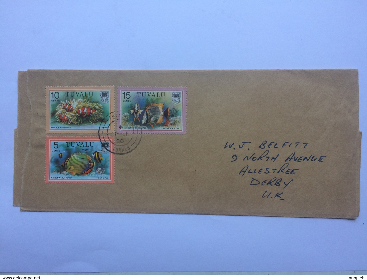 TUVALU 1980 Cover To England - Tuvalu