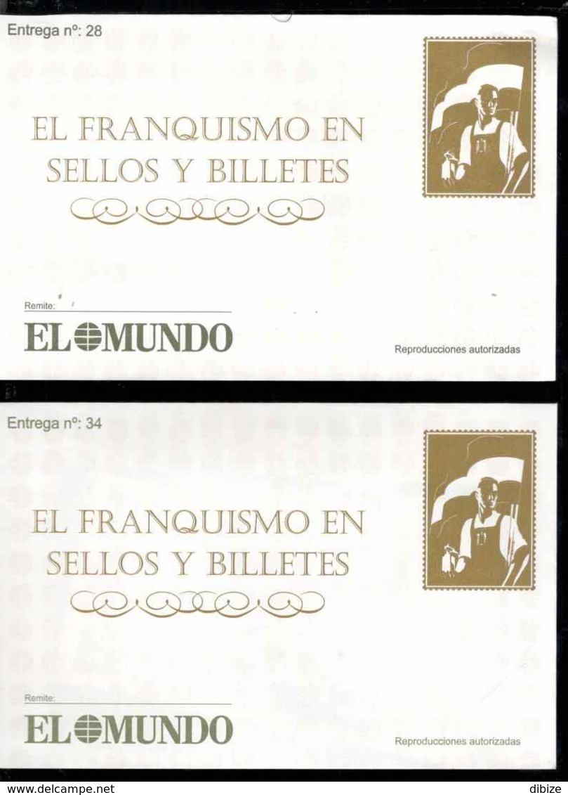 España. El Franquismo En Sellos Y Billetes. 6 Entregas. El Mundo. N° 28-34-35-42-43-70. Reproduccion - Essais & Réimpressions