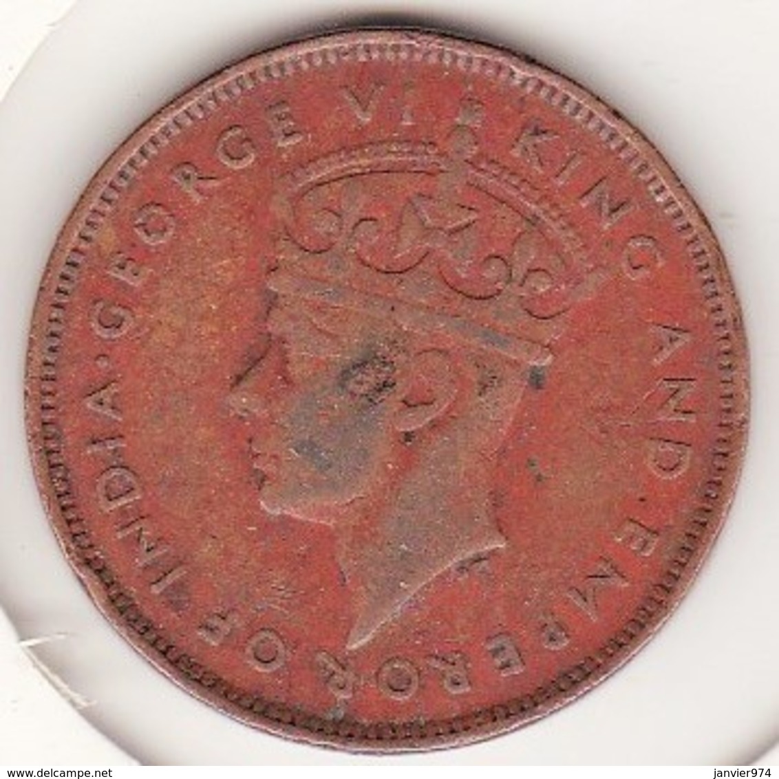 Mauritius 5 Cents 1945 , George VI Bronze. KM# 20 - Mauritius