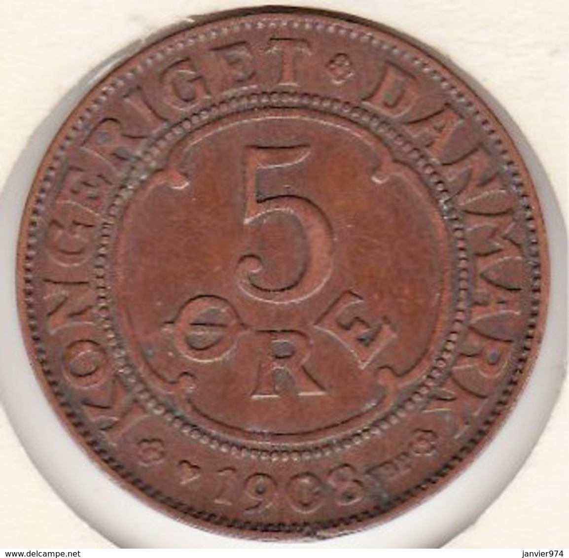 Denmark. 5 ORE 1908. Frederik VIII. KM# 806 - Danemark