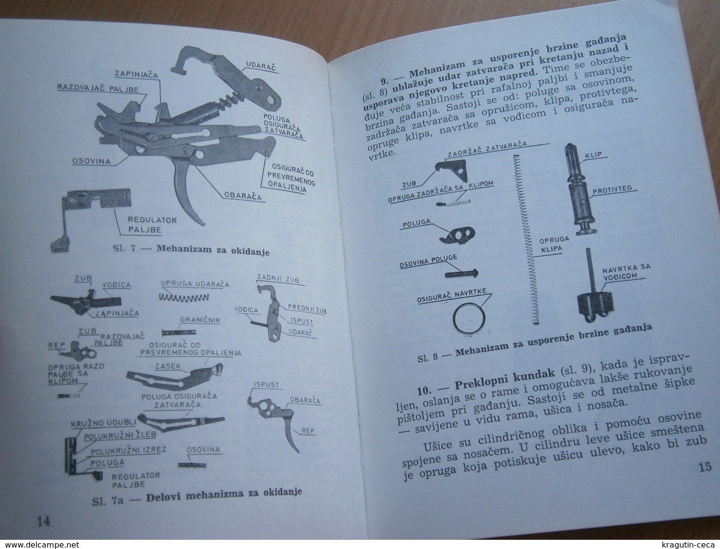 1978 YUGOSLAVIA ARMY JNA BOOK Automatic submachine gun M-61 M61 7,65 mm 7,62 MACHINE GUN INSTRUCTIONS MILITARY