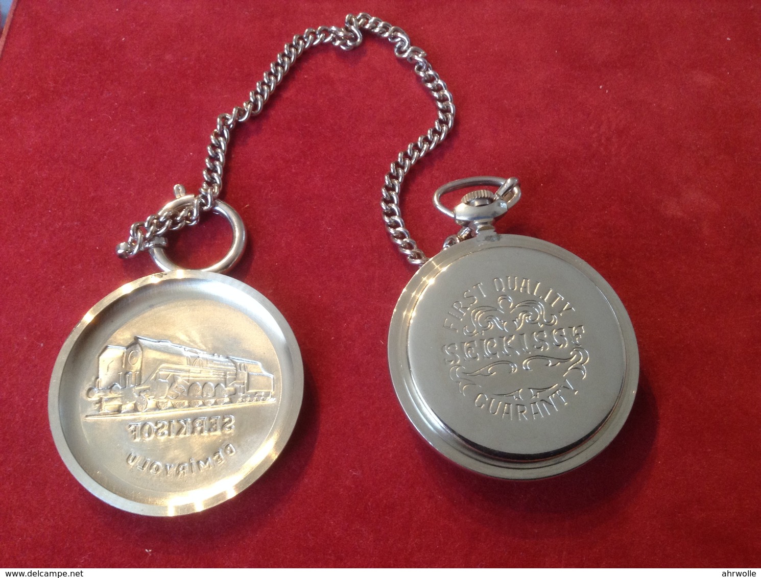 Taschenuhr An Kette Serkishof USSR Demiryolu Eisenbahn 18 Jewels Garanti - Taschenuhren