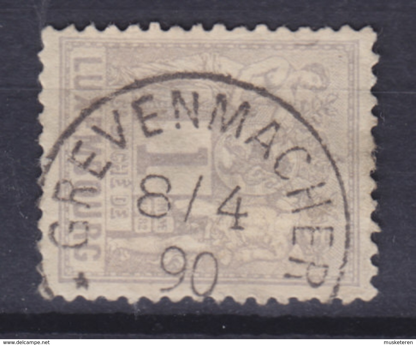 Luxembourg 1882 Mi. 45 D    10c. Allegorie Perf. 12½ Deluxe GREVENMACHER 1890 Cancel !! - 1882 Allégorie