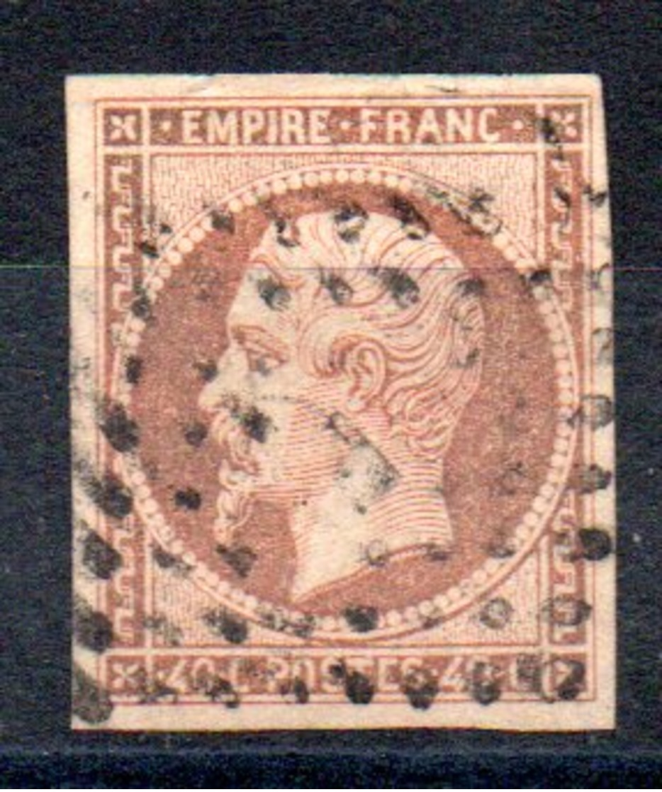 FRANCE - YT N° 16 - Cote: 22,00 € - Orange Brun - 1853-1860 Napoléon III