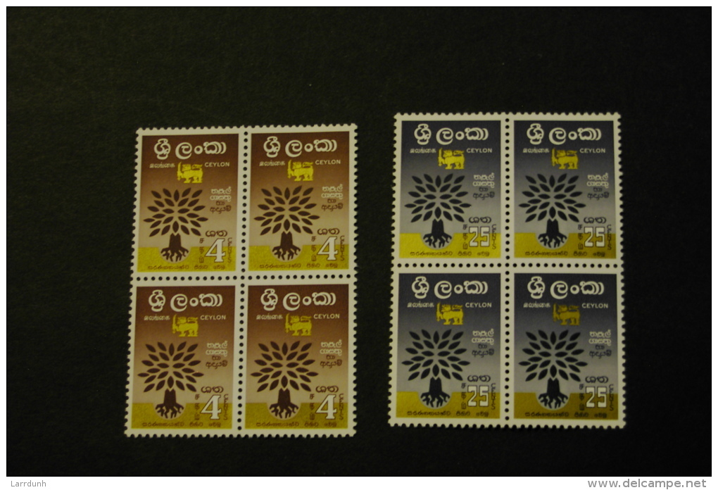 Ceylon 360-61 WRY World Refugee Year Blocks Of Four MNH 1960 A04s - Sri Lanka (Ceylon) (1948-...)