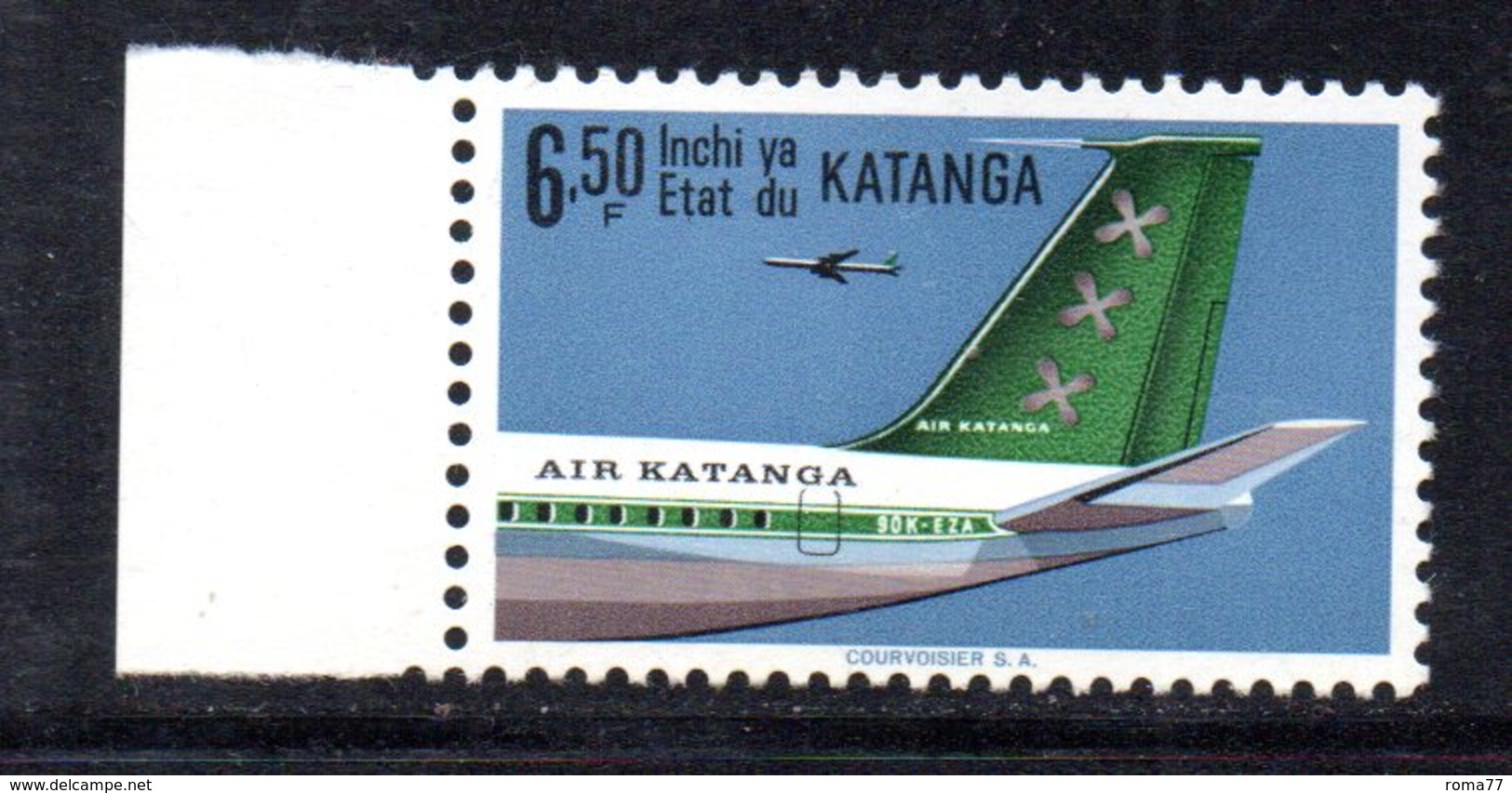 APR2120 - KATANGA 1961 ,  Yvert N. 76  ***  MNH    (2380A)  Upu Airplane - Katanga