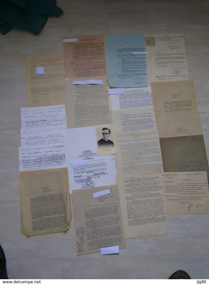 36 Pages, Lettres, Courriers (originaux, Copies) Entre 02/45 Et 1979 Concernant La Résistance En France-Comté 1940-44 - Documentos