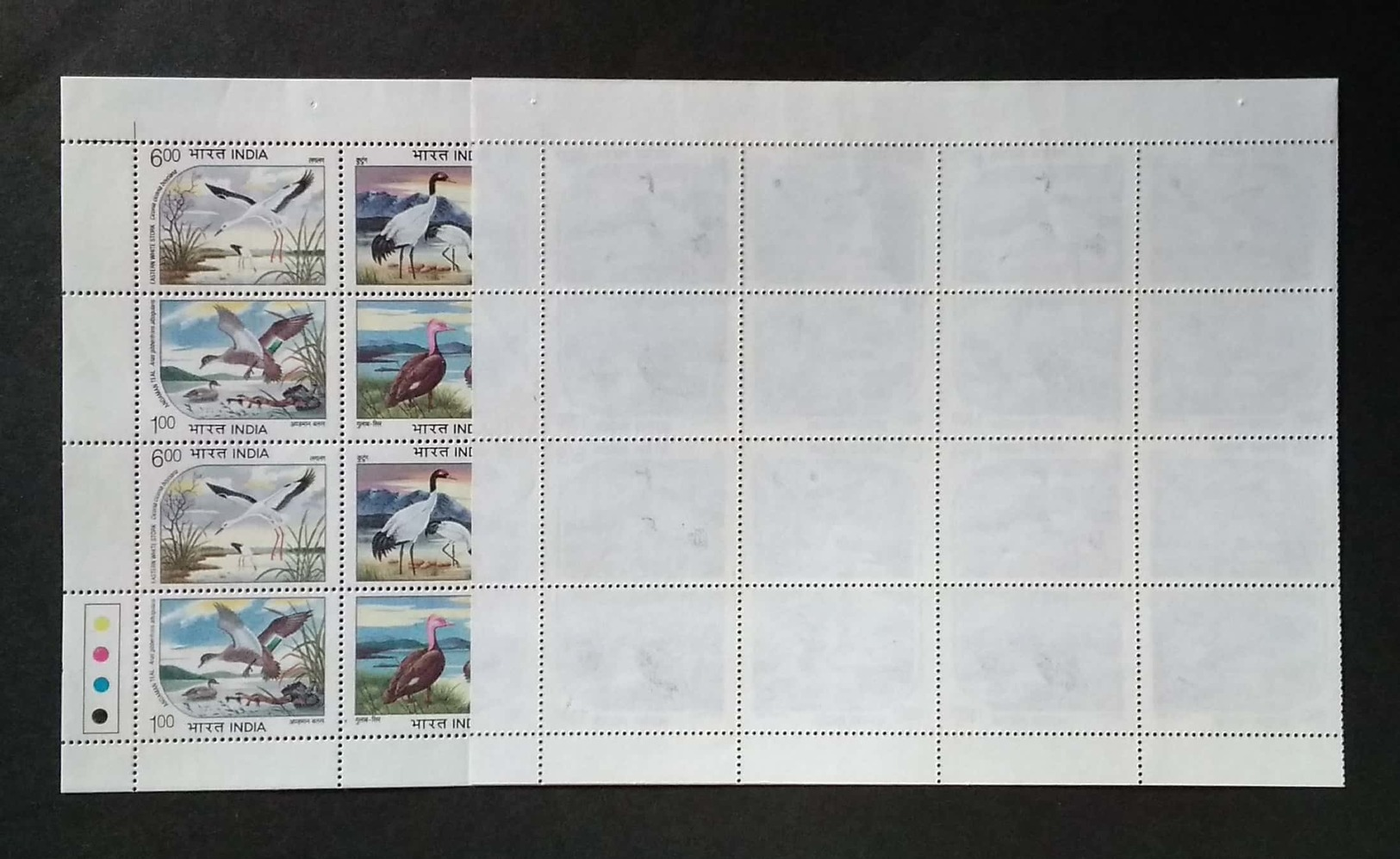 India 1994 Water Birds  Withdrawn Unissued Full Sheet Mnh - Unused Stamps