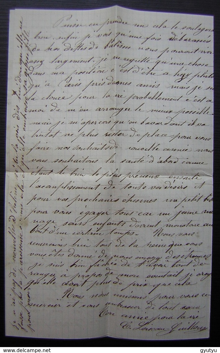 Héry (Yonne) 1874 Boîte Rurale E Cachet De Seignelay GC 3357, Lettre Pour Mr Canelle Instituteur Au Grand Montrouge - 1849-1876: Période Classique