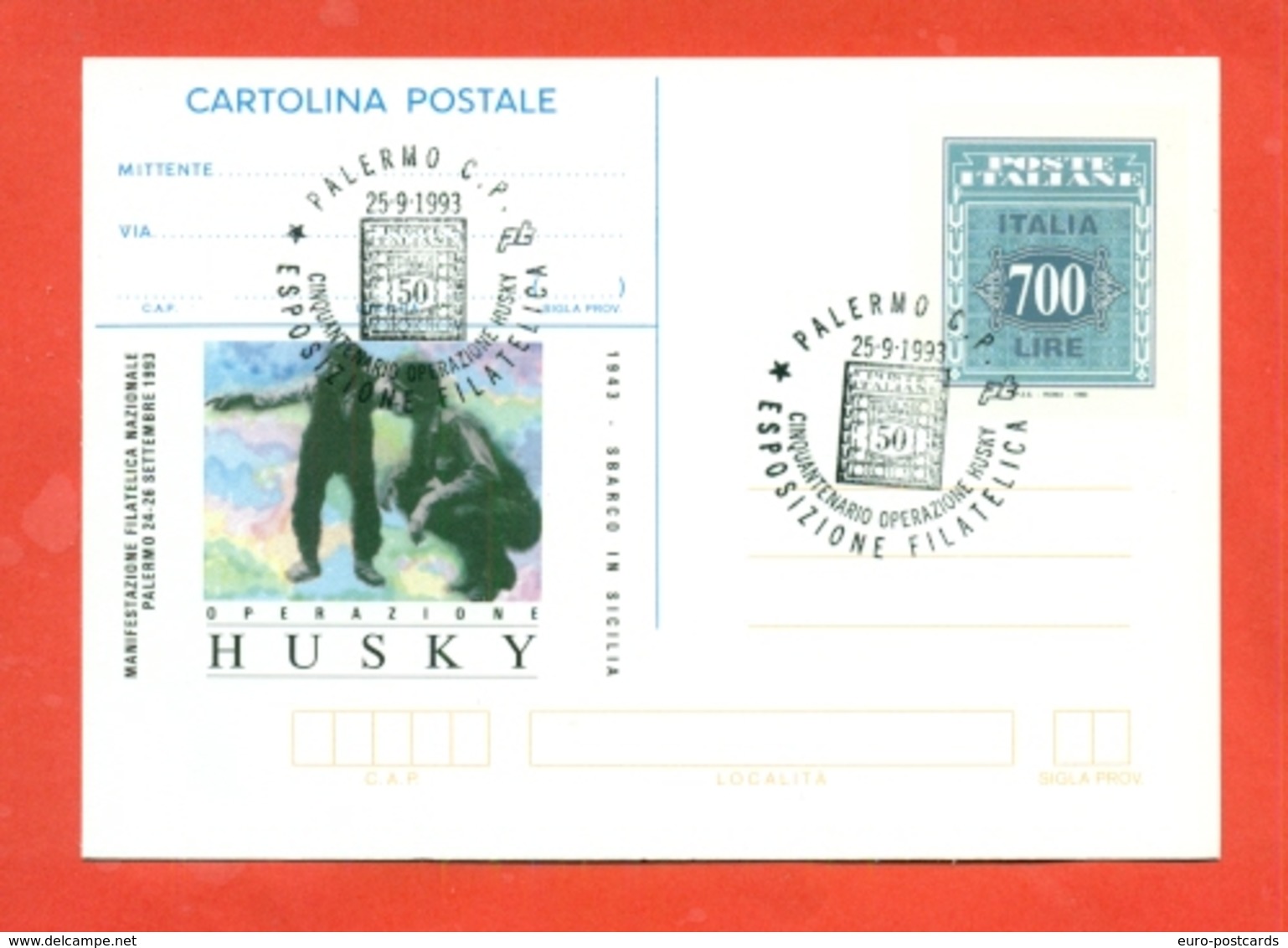 INTERI POSTALI- C 228 -FDC - ANNULLO PALERMO 25/9/1993 - Stamped Stationery