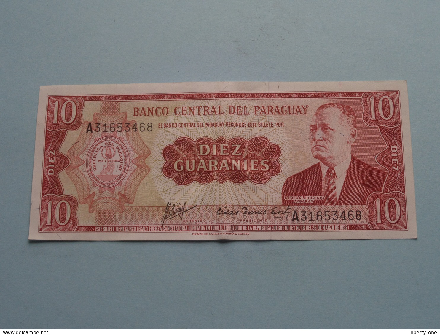 Diez GUARANIES 10 ( A31653468 ) Banco Central Del Paraguay ( For Grade, Please See Photo ) ! - Paraguay