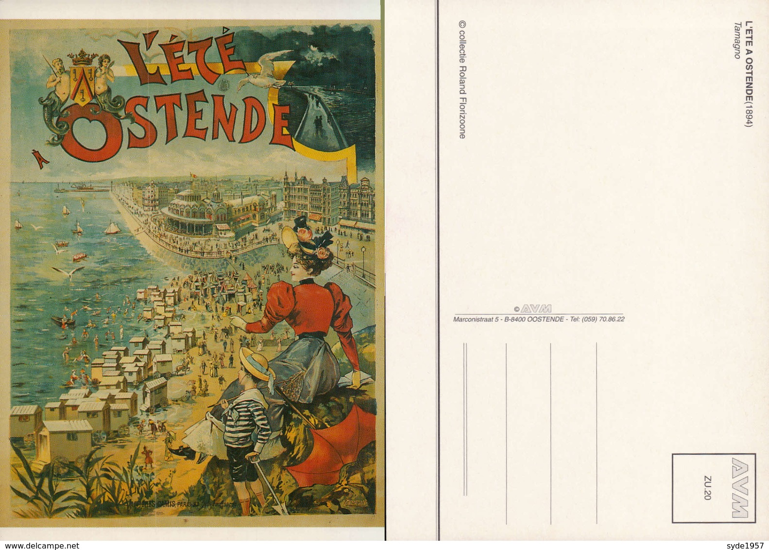 L'été à Ostende Reproduction D'affiche De 1894- Collection Florizoone - Oostende