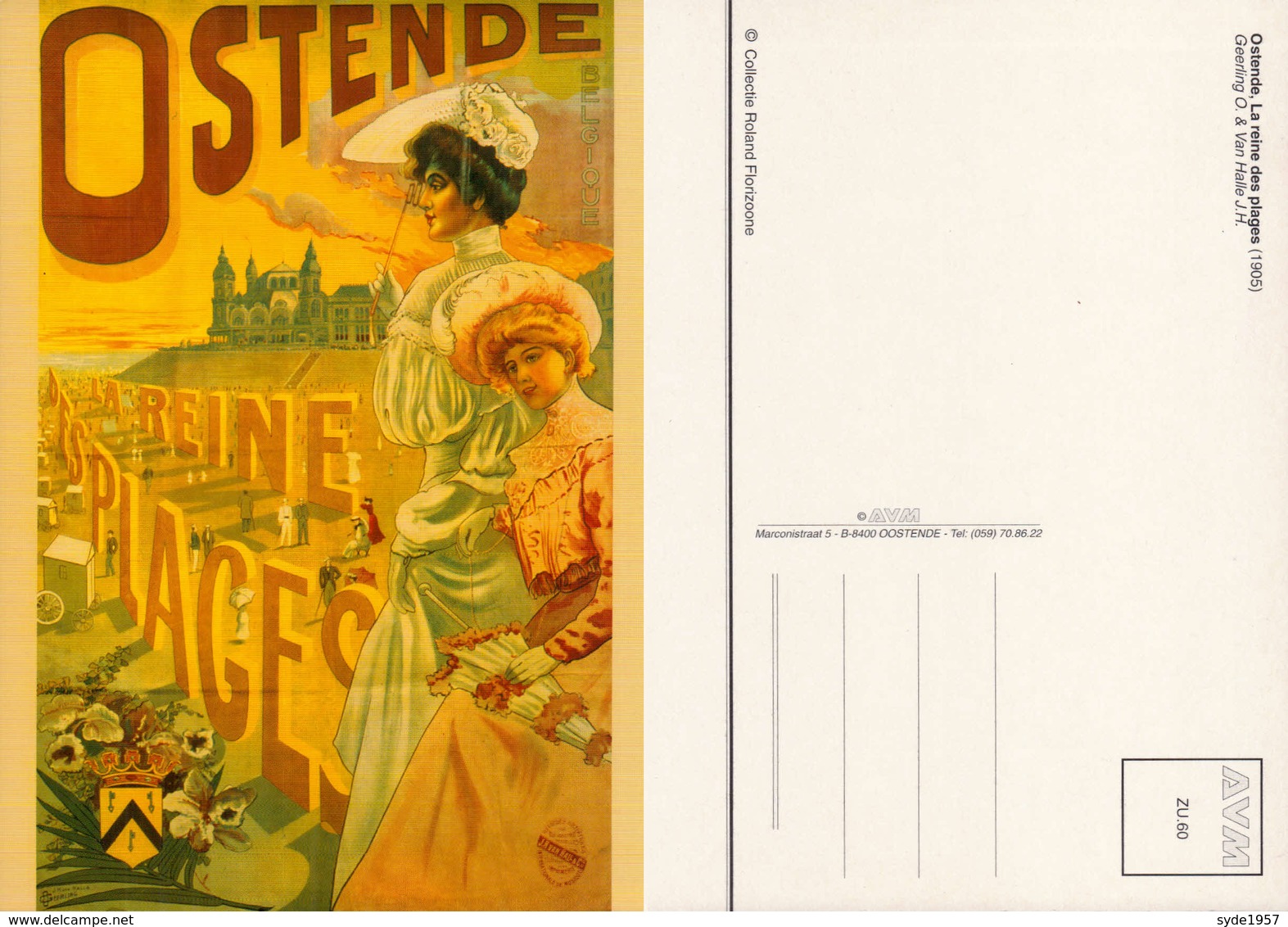Ostende Reine Des Plages - Reproduction D'affiche De 1905- Collection Florizoone - Oostende