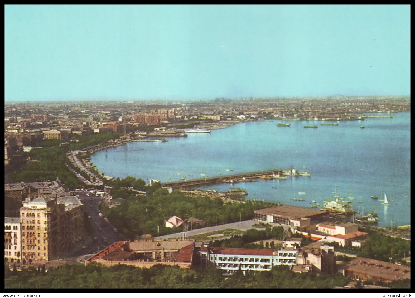 AZERBAIJAN, BAKU. PANORAMA OF CITY, Aerial View (MORFLOT Intourist Edition, USSR, 1970's). Unused Postcard - Azerbaïjan