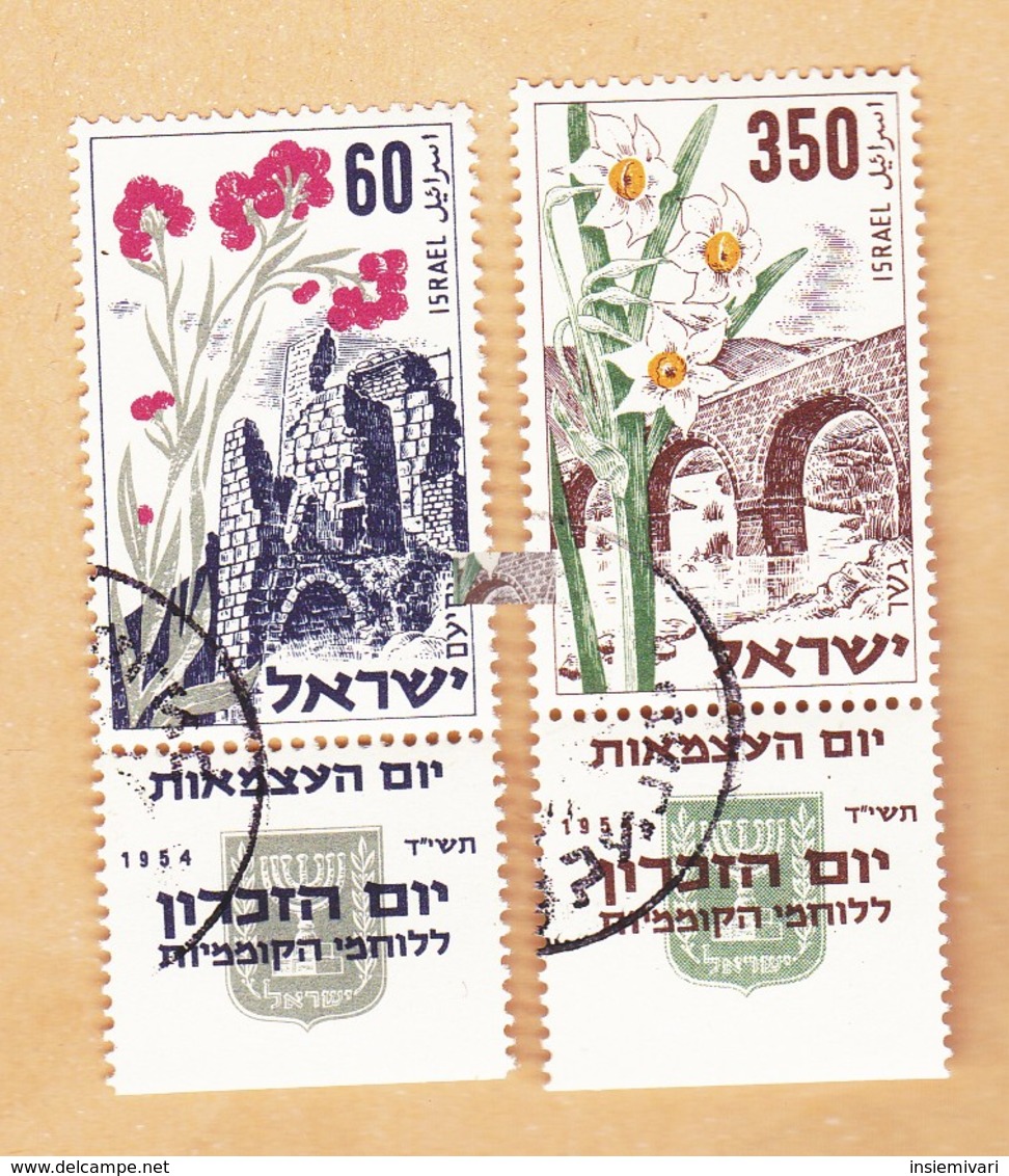 ISRAELE 1954 Anniversario Stato Ebraico.usati. - Gebraucht (mit Tabs)