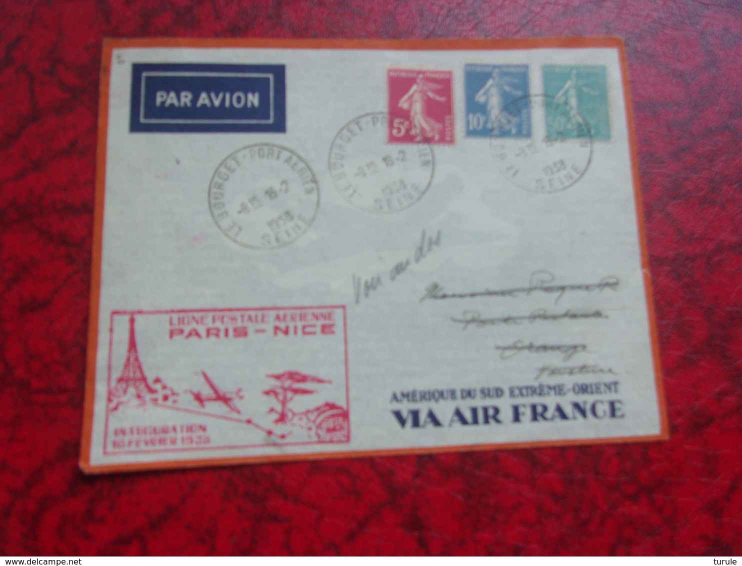 FRANCE (1938) Vol PARIS NICE - Other & Unclassified