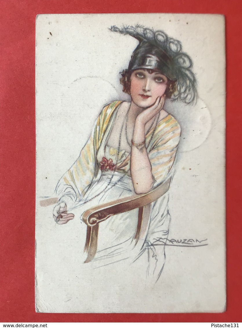 1920 - Illustrateur MAUZAN - CHARLESTON DAME MET SPECIALE HOED - FEMME "CHARLESTON" CHAPEAU UNIQUE - Mauzan, L.A.