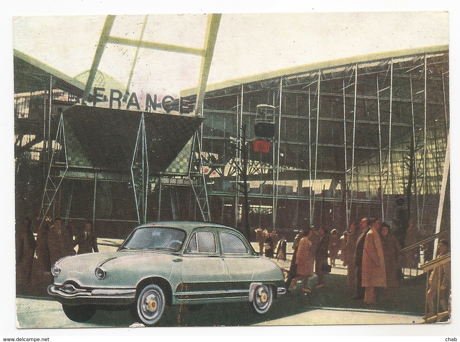 Carte Publicitaire Pour La Dyna Panhard - Exposition Universelle De Bruxelles + Timbre EUROPA 1958 -- PANHARD - Universal Exhibitions