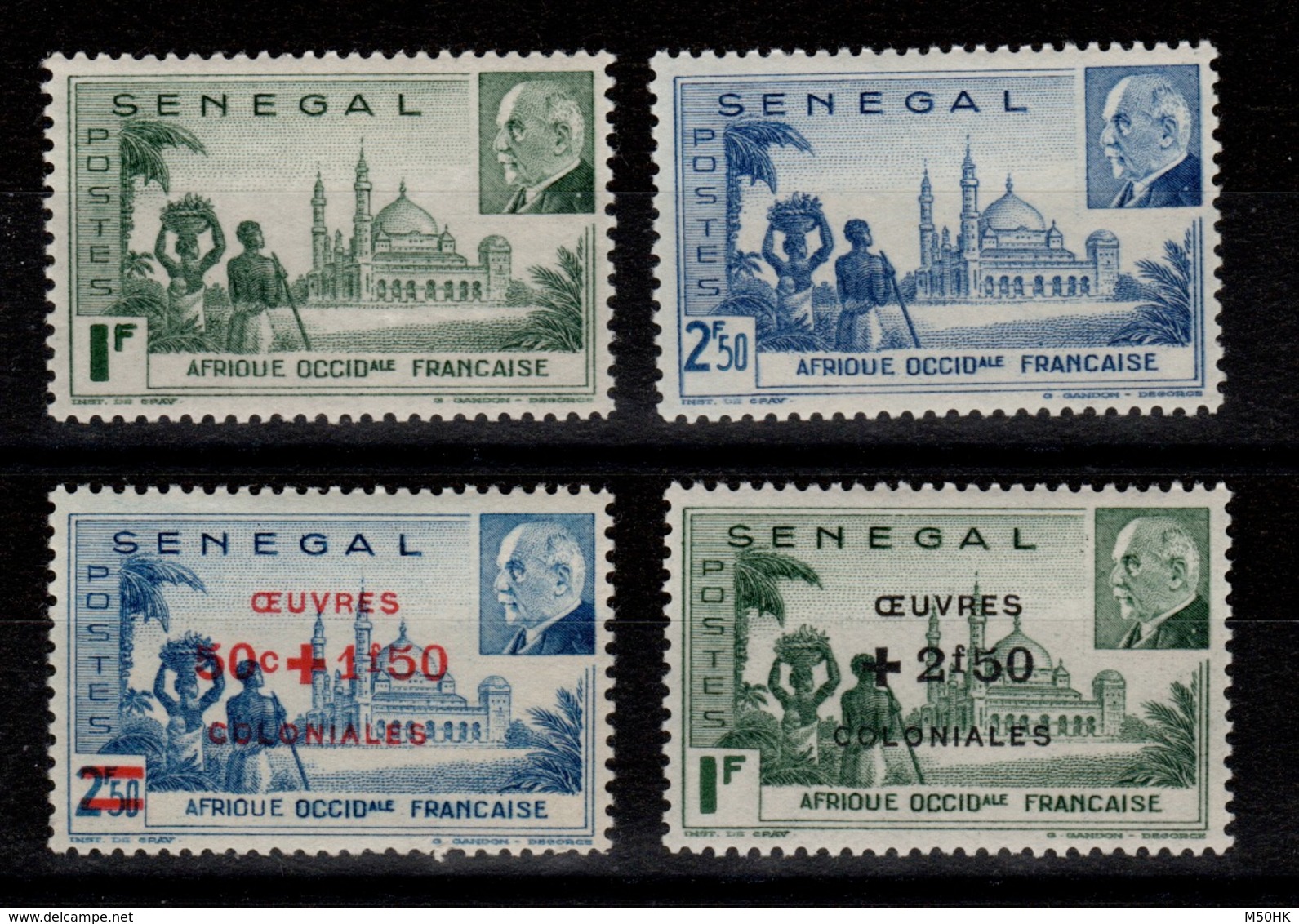 Senegal - YV 177 & 178 Et 187 & 188 N* Petain Et Oeuvres De Guerre - Neufs