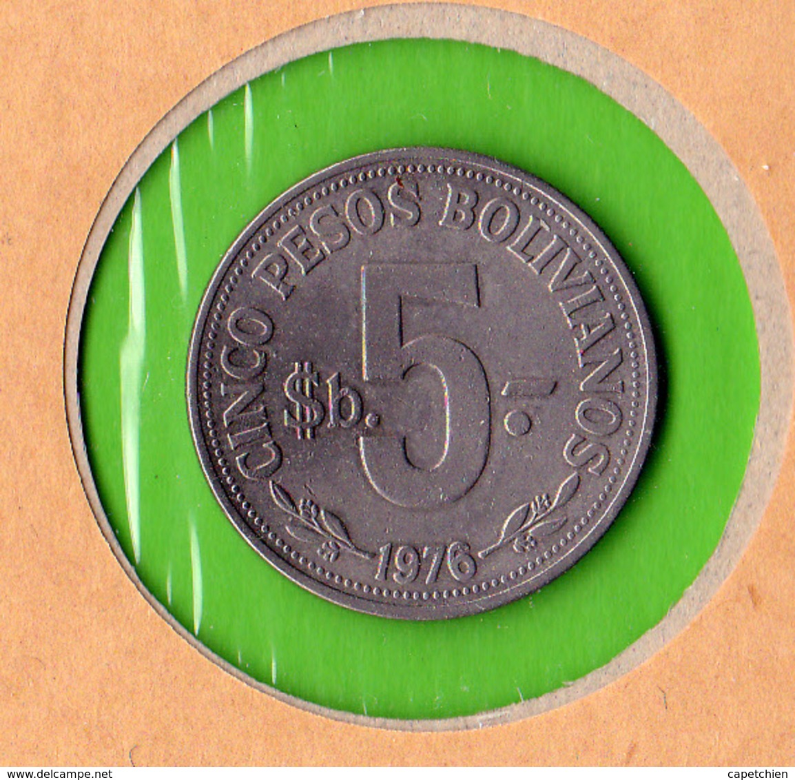 BOLIVIE / CINQ PESOS / 1976   /   - BEL ETAT - Bolivia