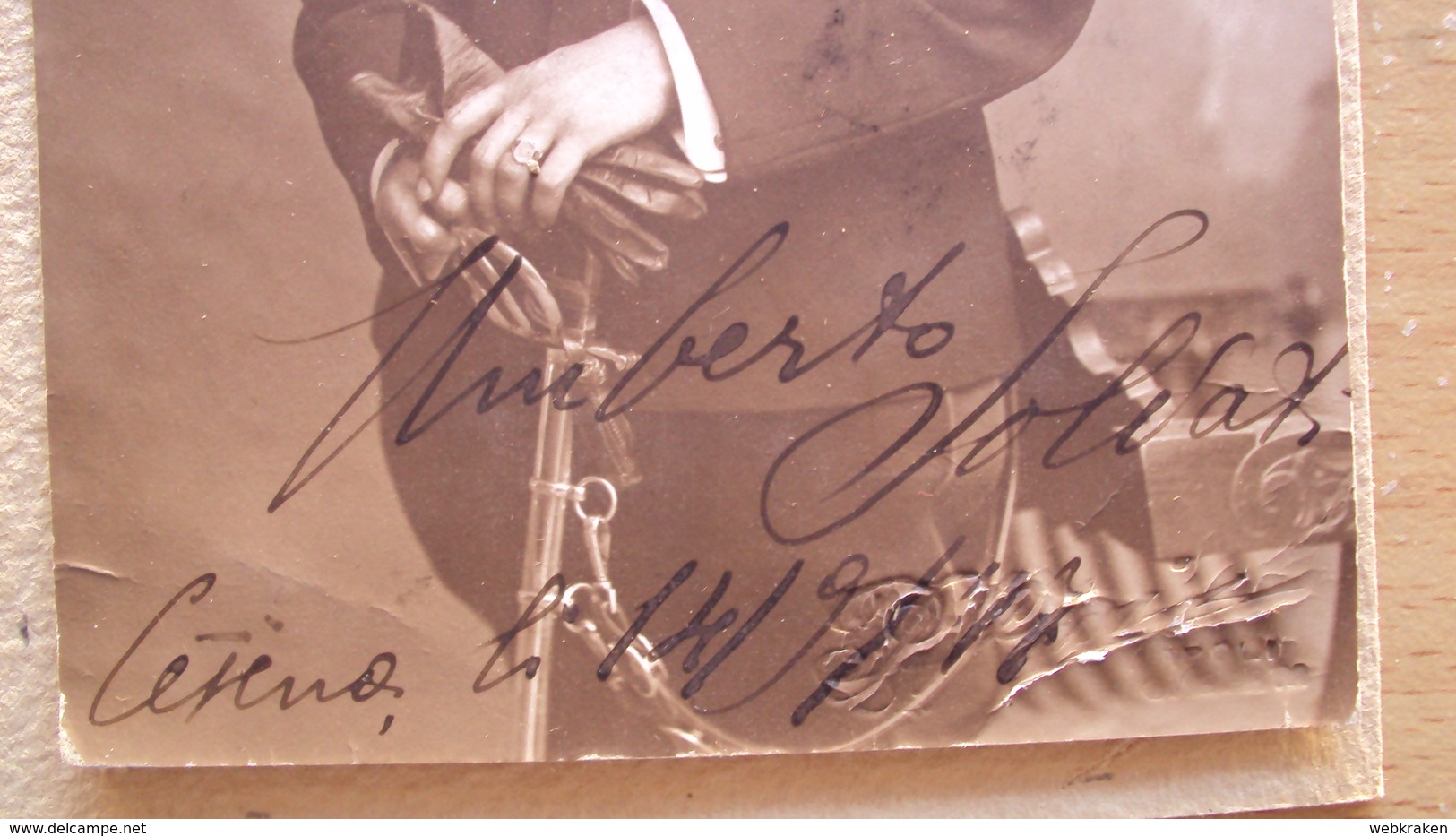 2 FOTO FORMATO PICCOLO CON IL CALCIATORE DELLA NAZIONALE ITALIANA UMBERTO SOLDATI AUTOGRAFO 1917 MILAN CALCIO - Altri & Non Classificati