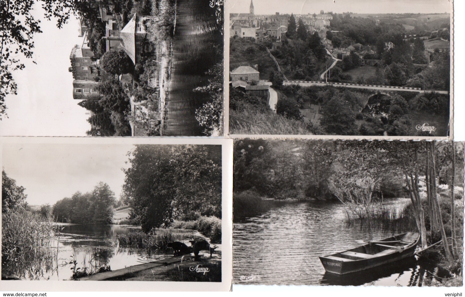 MONTREVAULT - MAINE ET LOIRE - LOT DE 4 CARTES PHOTO  DES ANNEES 1950 A 54. - Montrevault