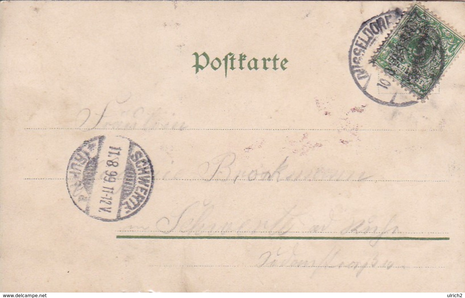 AK Gruss Aus... - Kleeblatt Schleife Blume - Gedicht - 1899 (43106) - Gruss Aus.../ Grüsse Aus...