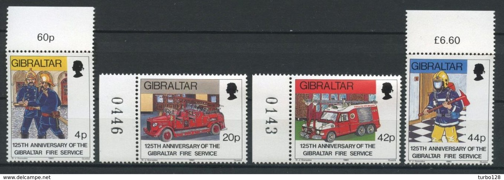 GIBRALTAR 1990 N° 603/606 ** Neufs MNH Superbes C 10 € Pompiers Voitures Service Incendie Cars - Gibraltar