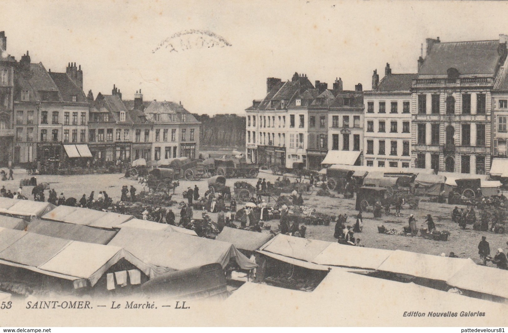 CPA (62) SAINT OMER Le Marché Marchand Ambulant (2 Scans) - Saint Omer