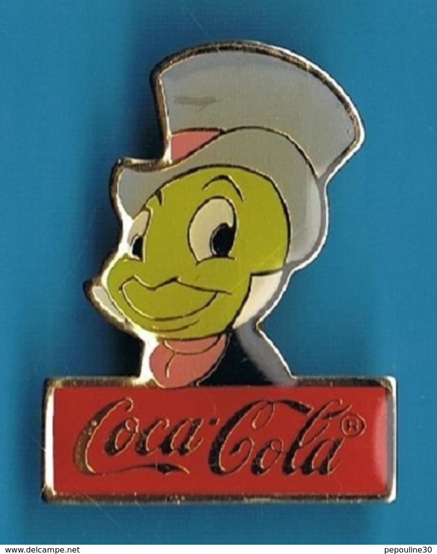 PIN'S //  ** DISNEY / JIMINY CRICKET / COCA COLA ** . (© Disney) - Coca-Cola