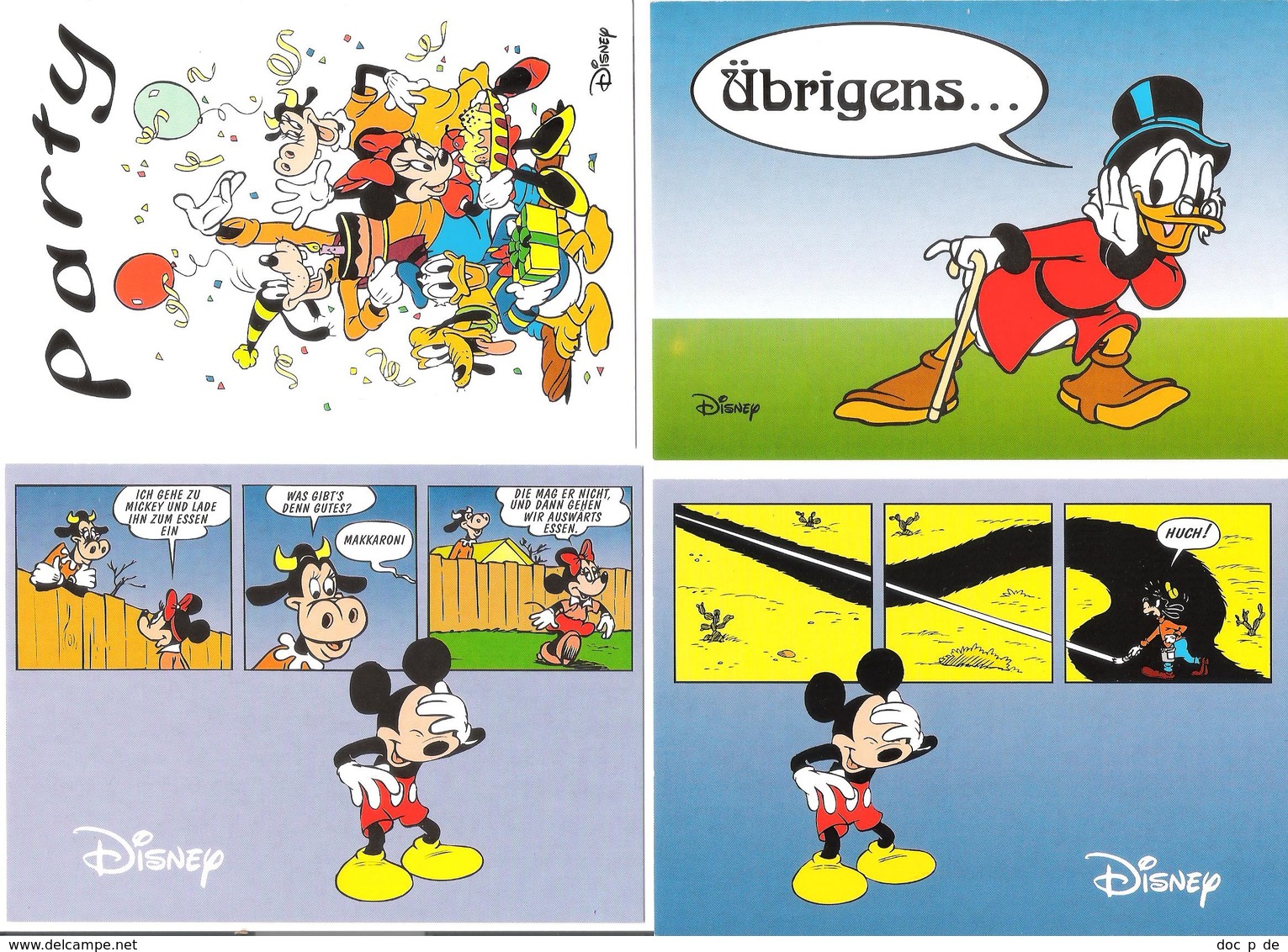 Germany - 4 Cards - Walt Disney - Comic - Donald Duck - Mickey Mouse - Dagobert - Minnie - Goofy - Comic - Sonstige & Ohne Zuordnung