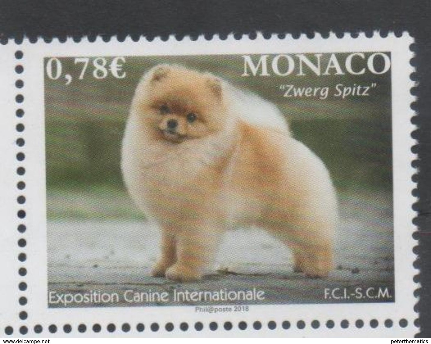 MONACO, 2018, MNH,DOG SHOW, DOGS, 1v - Perros