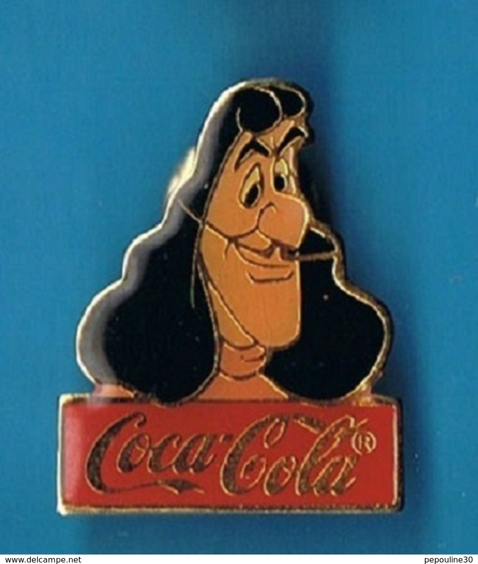 PIN'S //  ** CAPITAINE CROCHET \ HOOK  / COCA-COLA® ** . (©DISNEY) - Coca-Cola