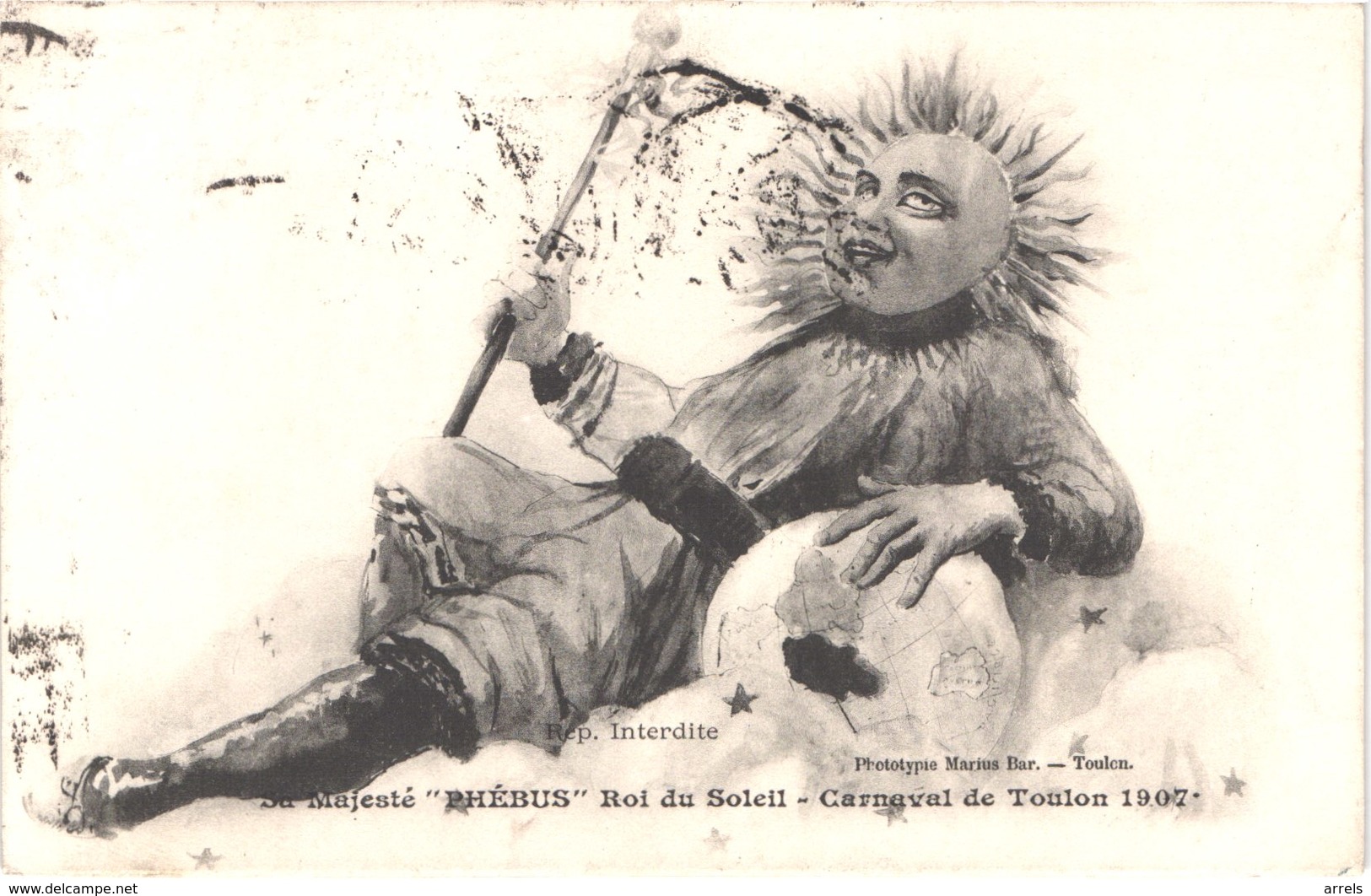 FR83 TOULON - Carnaval 1907 - Sa Majesté PHEBUS - Roi Du Soleil - Animée - Belle - Carnevale