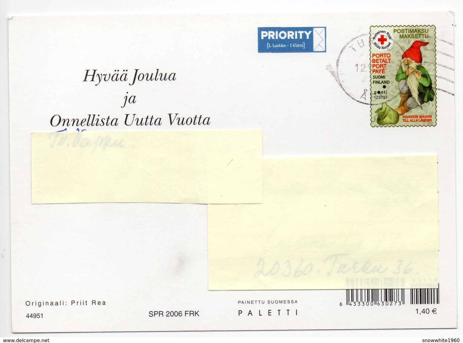 Postal Stationery RED CROSS - FINLAND - Postage Paid - 2006 - CHRISTMAS - BIRDS / BULLFINCHES - Postwaardestukken