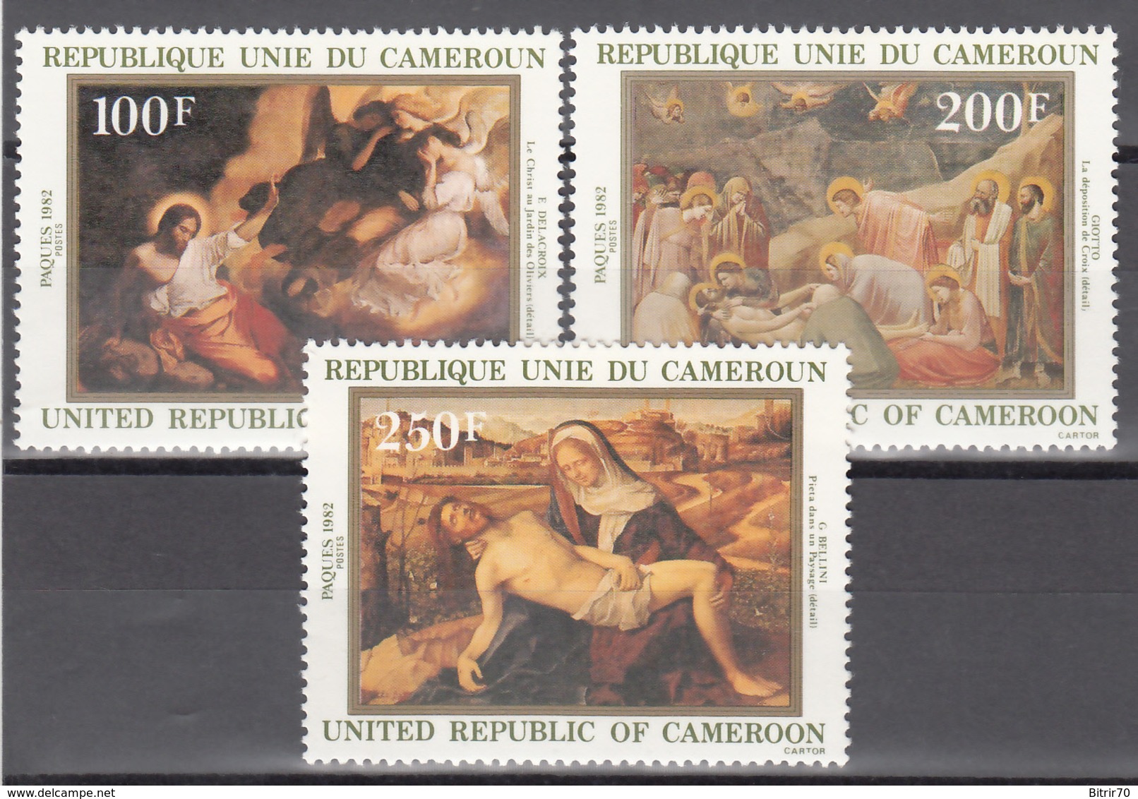 1982 Yvert Nº 681 / 683  MNH,  Pinturas De  Delacroi, Giotto, Bellini, - Camerún (1960-...)