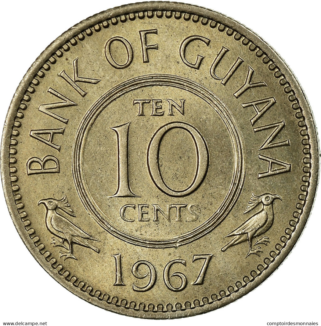 Monnaie, Guyana, 10 Cents, 1967, TTB, Copper-nickel, KM:33 - Guyana