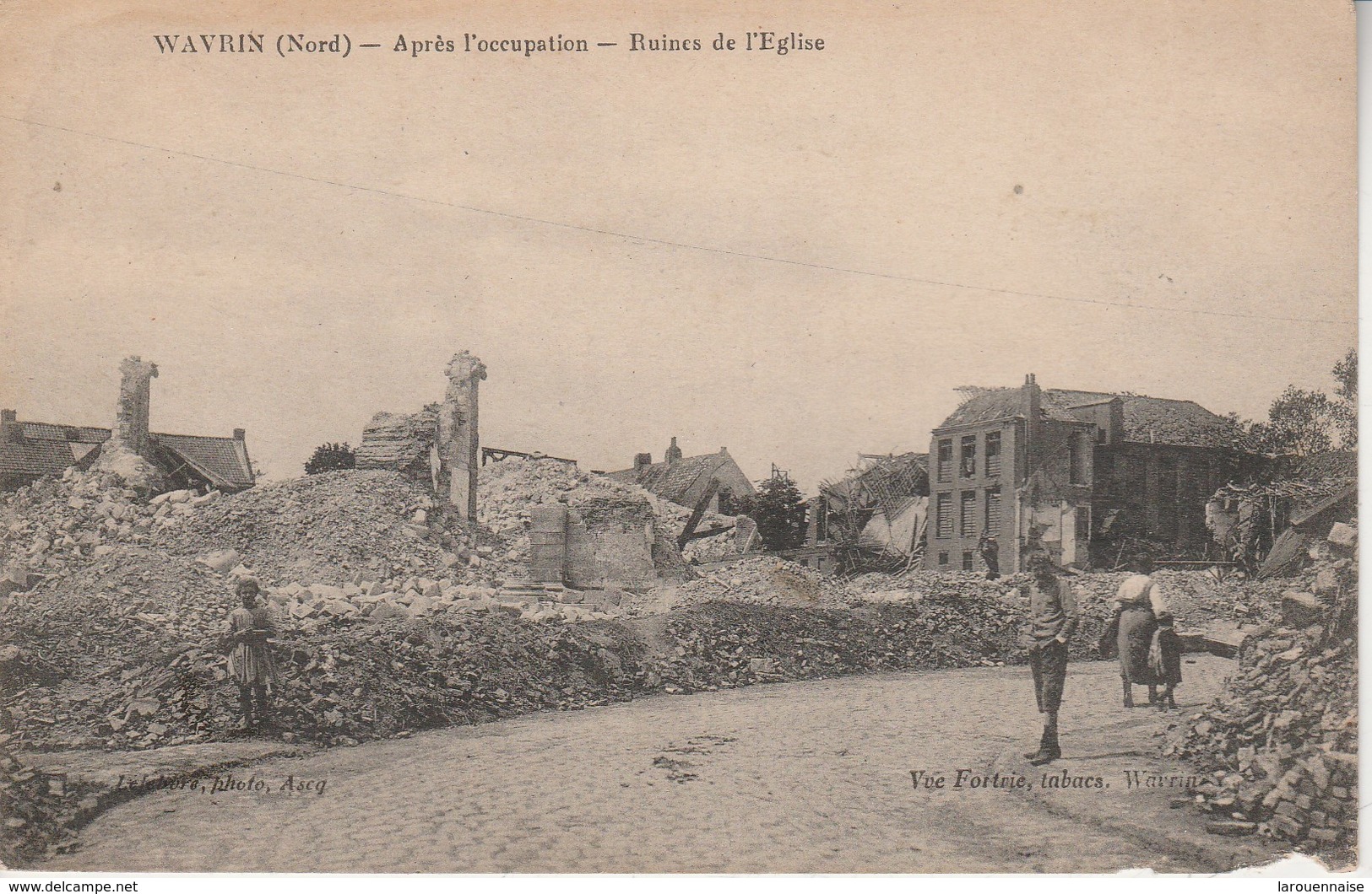 59 - WAVRIN - Après L' Occupation - Ruines De L' Eglise - Autres & Non Classés