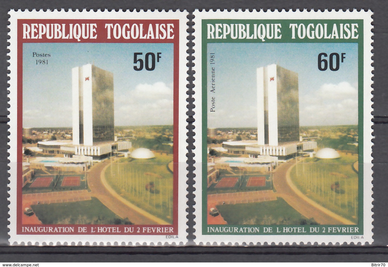 1981  Yvert Nº 1013, A-439   MNH,  Inauguración Del "Hotel Del 2 De Febrero" - Togo (1960-...)