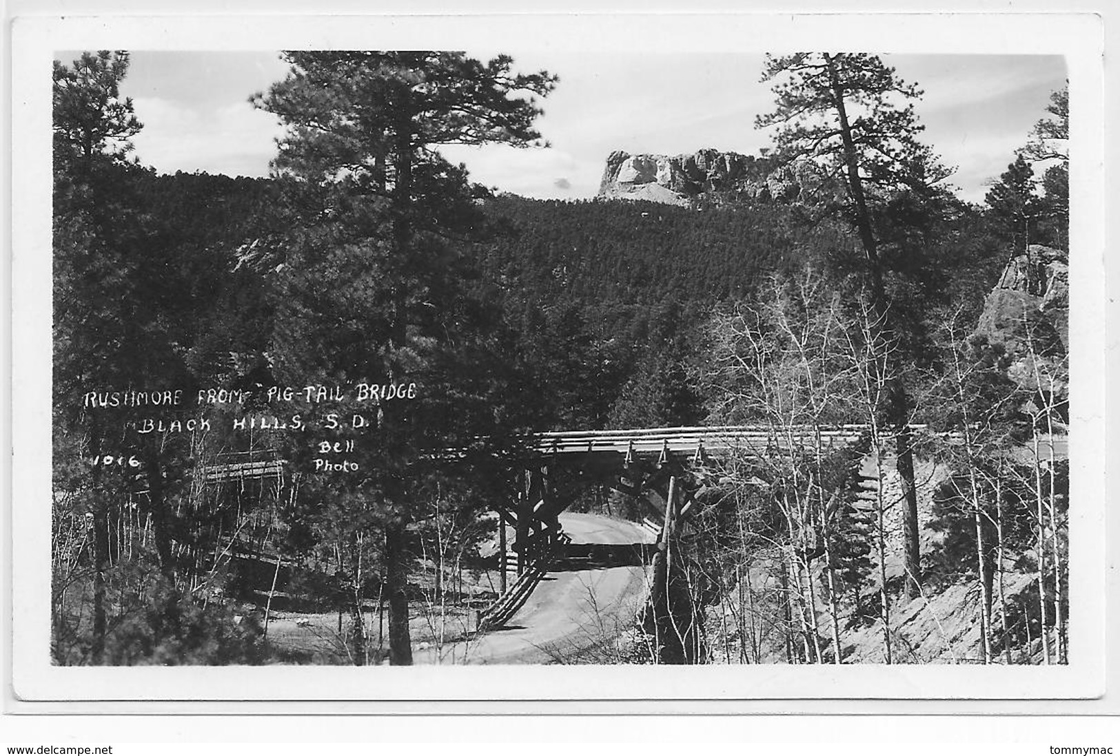 Real Photo ! Mount Ruskmore From The Pigtail Bridge, South Dakota ! - Mount Rushmore
